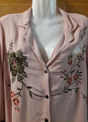 Брендовая 100% вискоза красивая блузка с вышивкой р.10/ 38 от topshop3 фото
