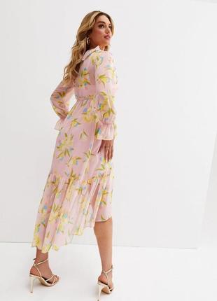 Розкішна шифонова сукня квітковий принт2 фото