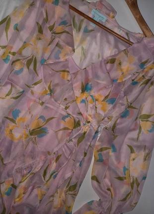 Розкішна шифонова сукня квітковий принт5 фото