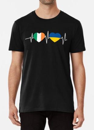 Мужская и женская патриотическая футболка с принтом ireland ukraine ирландия украина