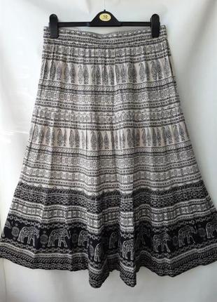 Вискозная юбка ярусная cotton traders, размер 141 фото