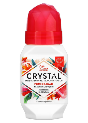 Crystal body deodorant, натуральний кульковий дезодорант із гранатом, 2,25 рідкої унції (66 мл)