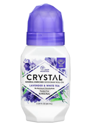 Crystal body deodorant, натуральний кульковий дезодорант із лавандою та білим чаєм, 2,25 рідкої унці