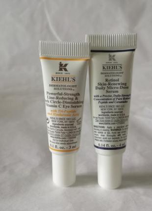 Kiehl's retinol skin-renewing сыворотка с ретинолом, 4 мл и концентрат против морщин для кожи, 3 мл