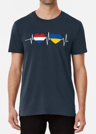 Мужская и женская патриотическая футболка с принтом netherlands ukraine нидерланды украина5 фото