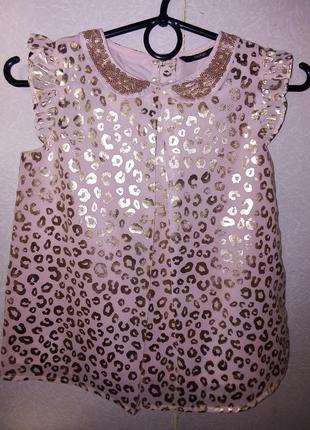 Блузка, блузочка нарядная для девочки на 8-10 лет, сост. новой1 фото