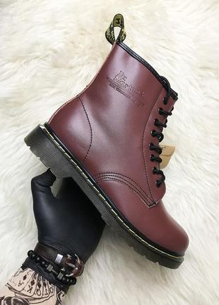 Dr martens 1460 cherry. женские \мужские кожаные ботинки демисезонные мартинс.