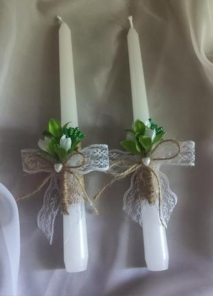 Свадебные свечи "рустик" для венчания, причастия, семейного очага