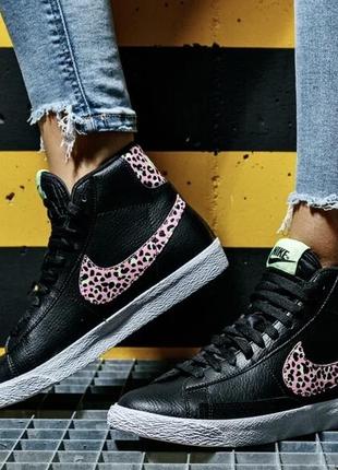 Nike blazer mid 'pink cheetah'1 фото
