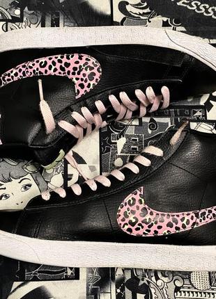 Nike blazer mid 'pink cheetah'3 фото