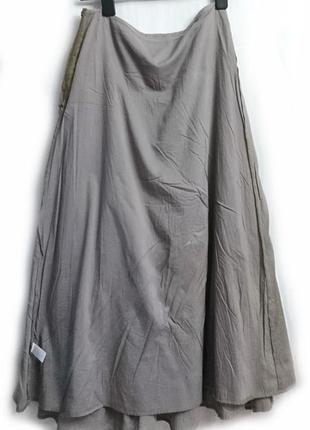 Юбка длинная ярусная летняя хлопок,батист,вышивка шелком и бисером р 38-407 фото