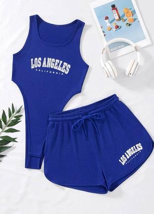 Вінтажний літній костюм двійка з шортами🔥 шорти+боді