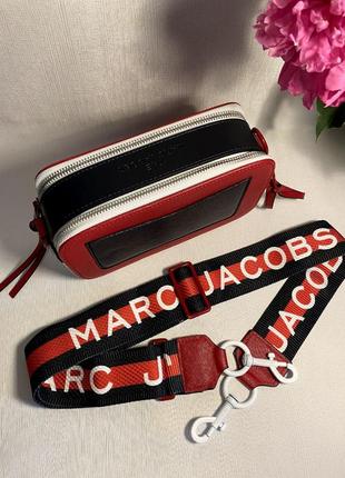 Женская сумка экокожа сумка через плечо из экокожи туречна в стиле mark jacobs в стиле марк, ябс джейко-бс черная красная9 фото