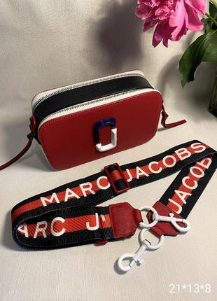 Женская сумка экокожа сумка через плечо из экокожи туречна в стиле mark jacobs в стиле марк, ябс джейко-бс черная красная1 фото