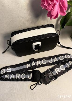 Женская сумка из экокожи турченка черная в стиле mark jacobs в стиле марк, ябс джейкобс, черно белая1 фото
