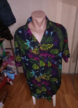 Яскрава гавайська сорочка 100% віскоза1 фото