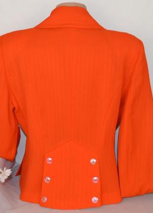 Брендовый оранжевый пиджак жакет блейзер christian lacroix bazar франция шерсть этикетка3 фото