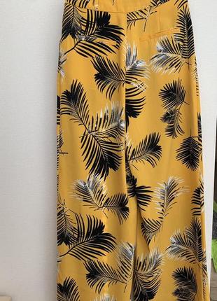 Летние брюки палаццо primark желтые брюки кюлоты женские широкие брюки женские2 фото
