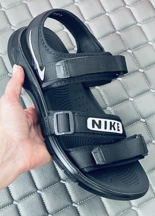 Чоловічі текстильні сандалії найк сандалі nike black тряпчані