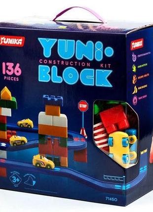 Конструктор "yuni-blok" в коробці 136 деталей юніка