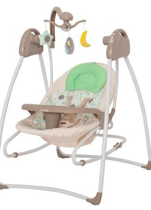 Кресло-качалка колыбель для малышей шезлонг carrello grazia crl-7502 slowly beige укачивающий центр1 фото