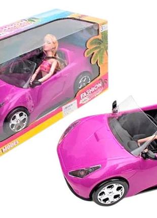 Лялька на машині 9010a рожевий кабріолет автомобіль для ляльки барбі fashion girl travel5 фото