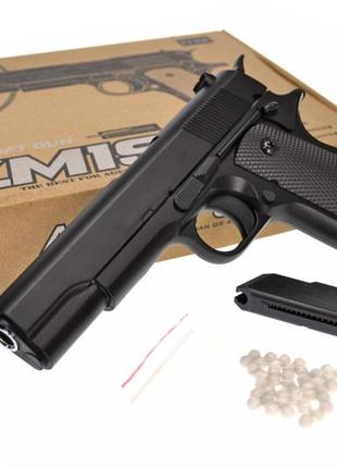 Пистолет игровой cyma zm19 c пульками металлический+пластик (кольт m1911a1)