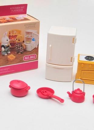 Меблі лялькові для флоксових фігурок тварин sylvanian families b02 кухня1 фото