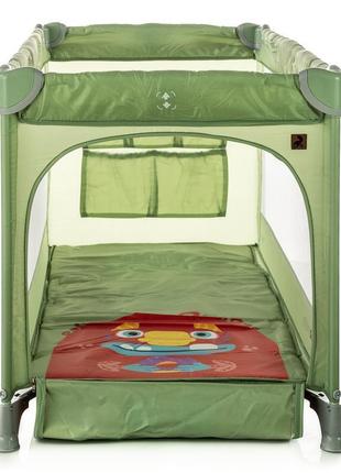 Дитячий манеж - ліжечко пеленатор carrello molto crl-11604 cameo green червоний монстрик4 фото
