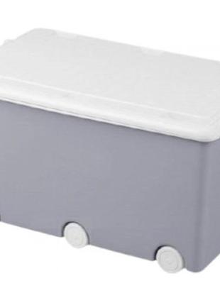 Ящик корзина для іграшок сірий pw-001-106 пластиковий контейнер комод для речей2 фото