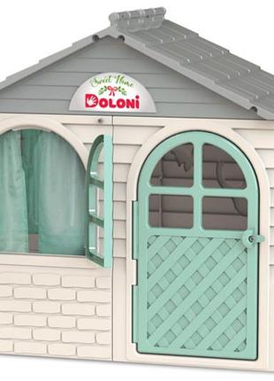 Будиночок ігровий дитячий зі шторками бежево-сірий 02550/15 doloni