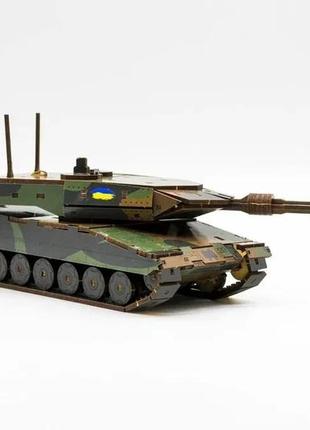 Деревянный 3d конструктор танк леопард 206 деталей puzzleok 206-0260 эко конструктор3 фото