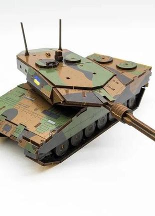 Деревянный 3d конструктор танк леопард 206 деталей puzzleok 206-0260 эко конструктор5 фото