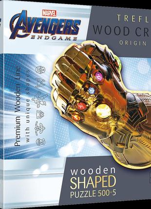 Пазлы фигурные из дерева марвел – (500+5 элм.) – перчатка бесконечности