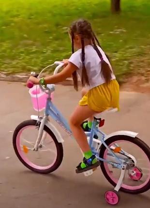 Велосипед детский двухколесный для девочки 211812 like2bike jolly 18 дюймов голубой, рама сталь ручной тормоз6 фото