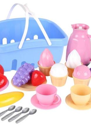 Игровой набор посуды  с продуктами детский 7242 технок