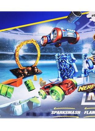 Набор с запуском и бластером, 2 машинки "nerf nitro" 7716