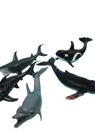 Ігровий набір риб (дельфін, акула, кит, касатка 6 шт) hy8-0064 фото