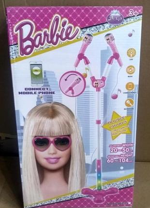 Мікрофон подвійний на стійці барбі barbie ds-005-2j музична іграшка зі світлом1 фото