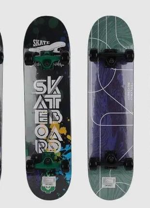 Скейт деревянный скейтборд gsk-0006 pu колёса 4 цвета