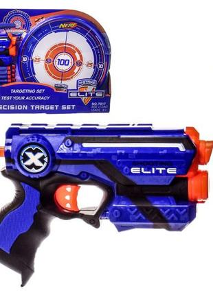 Іграшковий пістолет бластер нерф nerf n-strike elite 7017 на поролонових патронах з мішенню