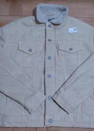 Джинсовая куртка шерпа sherpa h&m (hennes & mauritz) джинсовка с мехом hm р.м🇸🇪🇧🇩2 фото