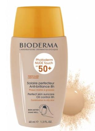 Bioderma photoderm nude touch mineral spf 50+, мінеральний сонцезахисний засіб із ефектом "голої" шкіри