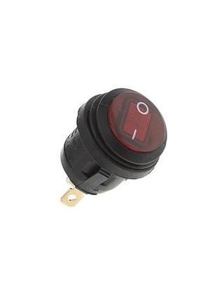 Кнопка kcd1-2 (250v, 6a) 3 контакта, с защитой, красная