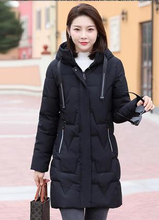 Куртка жіноча демісезонна(на тонкому утеплювачі) чорна кольору 52-54 р.((3хл))весна-осінь модна стильна для дівчат1 фото