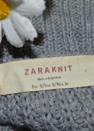 Брендовый серый вязаный шерстяной теплый кардиган на пуговицах zara knit бангладеш5 фото