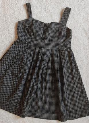 Стильное платье платье в клетку сарафан3 фото
