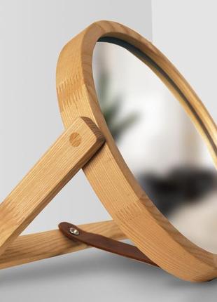 Дзеркало косметичне на підставці luxury wood halo 30х30 см