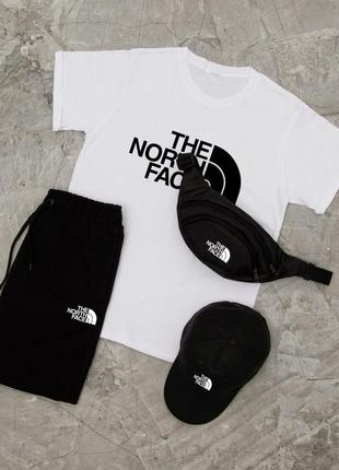 Шорты + футболка! базовый, спортивный костюм, летний комплект тн the north face tnf
