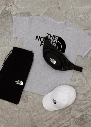 Шорты + футболка! базовый, спортивный костюм, летний комплект тн the north face tnf